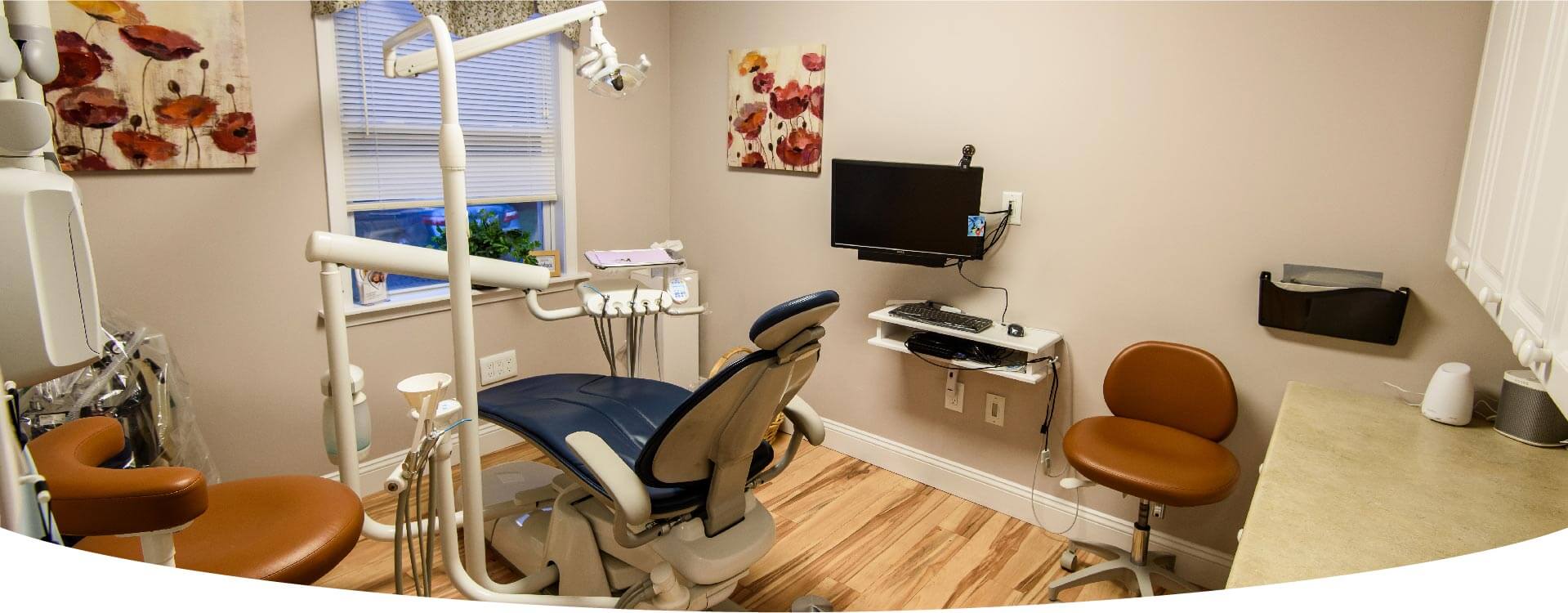 A Dentist's Chair in A Room
